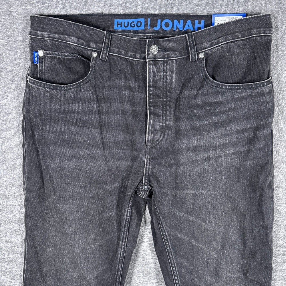 NEW Hugo Boss Jonah Jeans Mens 36x32 Straight Black Denim Pants